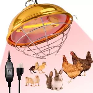 Nirvix 250W 닭장 히터 병아리용 브로더 열 램프 2템프 설정(75W/250W) 메추라기 오리 토끼 반려동물 실내