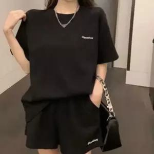 캐주얼 반팔 와플 패턴 홈웨어 반바지 여름 데일리웨어