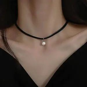 [하프클럽/]미니 진주 초커 목걸이 레이어드 여성 심플 패션