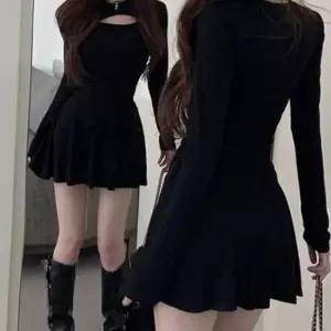 여자 슬림 라인 티셔츠 치마 투피스