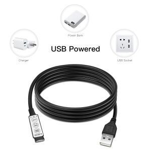 RGB 컨트롤러 DC 5V USB 포트 커넥터 케이블, 4 핀 라인 3 키 조광기, SMD 2835 5050/5630 LED 스트립 조