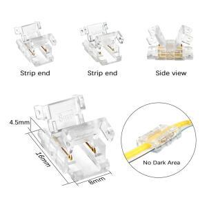 COB LED 스트립-스트립 커넥터, 연결 무납땜 확장 RGB CCT 조명, 2 3 4 핀 5mm, 10mm