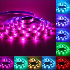 DC 5V USB RGB LED 스트립 키트 블랙 PCB 블루투스/3키/44키 IR 리모컨 유연한 리본 TV 백라이트