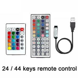 5V LED 스트립 USB 블루투스 3 24 44 키 RGB 컨트롤러 IR 원격 제어 조광기 5050 2835 라이트 TV