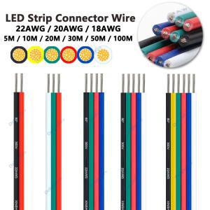5-100m LED 케이블 18 20 22AWG 후크업 와이어 6 5 3 2 4핀 RGB 연장 스트립 WS2812B 픽셀 조명 SM JST 커