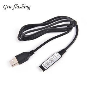 RGB 컨트롤러 0.5m 1m 5V USB 커넥터 케이블 4핀 라인 3 키 조광기 5050 2835 LED 스트립 리본 TV 백라이트