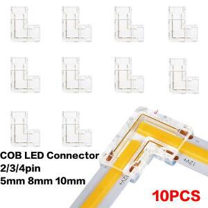 10피스 2Pin COB 커넥터 L 자형 코너 투명 LED 테이프 라이트 Fr 5mm 8mm 10mm 2/3/4pin FOB