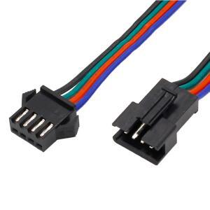SMD 5050/3528 RGB 컬러 LED 스트립 와이어  4 핀 JST 커넥터 수 암 케이블  WS2801 LPD8806   10 쌍