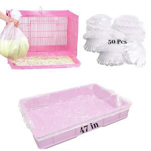 BNOSDM 50 PCS 일회용 토끼 케이지 라이너 플라스틱 기니 돼지 침구 햄스터 깔때기 팬백 친칠라 페럿 고슴도치 작은 동물을 위한 범용 화장실 필름 (47