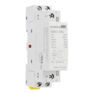 Baomain 2NO AC/DC 가정용 접촉기 25A 2P 모듈식 2극 정상 개방 DIN 레일 마운트 UL 인식 BMC7-25U_2P 120V