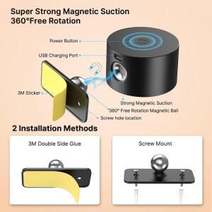 새로운 USB 충전식 360도 회전 자기 벽 램프 터치 컨트롤 LED 마운트 독서 조명 침실