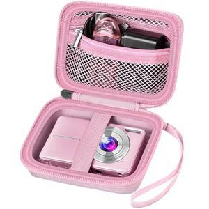 VAHOIALD FHD 1080P와 호환되는 디지털 카메라 케이스 / 캠코리 포인트 앤 슛 KODAK PIXPRO FZ45-BK 16MP 브이로그 IWEUKJLO SD 카드 모어-핑크 홀더 (박스 전용)