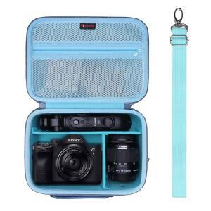 캐논 EOS 레벨 T7 /R100 /R50 /R6 MarkII V /R8 /R10 MarkIII /R5 Mark II /RP /R7 /5D MarkIV 소니 파나소닉 니콘 DSLR 미러리스 카메라, 렌즈, 삼각대, 블루와 호환되는 XANAD 카메라 케이스
