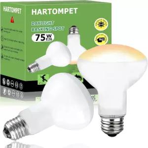 HARTOMPET 75W E26 파충류 열 램프 전구 - R63 업그레이드된 UVA 양서류 배싱 스팟 라이트 수염 용 도마뱀