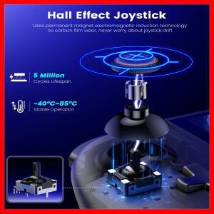 스위치2용 BEBONCOOL JC400 게임패드, 터보 및 듀얼 백키 기능이 있는 무선 컨트롤러, 1000mAh 배터리 타입