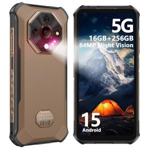울레폰 아머 X16 프로 5G 러기드 스마트폰, 16GB+256GB MTK Dimensity 6300 안드로이드 15, 64MP+25MP 메인 카메라, 10360mAh, 6.56인치 120Hz 코닝 고릴라 화면, IP68/69K 방수, 와이드바인 L1 - 샌드듄