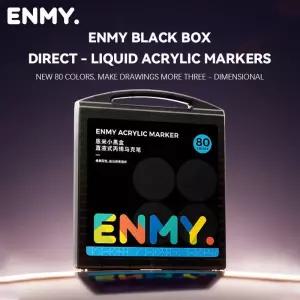 아크릴마카펜 Enmy 블랙박스 아크릴 마커 종이 24-80 헤드 그림 펜 페인트