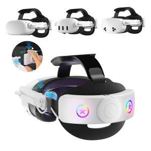 메타 퀘스트 3/3S용 10000mAh 배터리가 장착된 WOUNMTT VR 헤드 세트 스트랩 - 특허받은 원클릭 릴리스, 2 3/3S와 호환되는 조절 가능한 탈착식 디자인, 균형 잡힌 편안한 게이밍