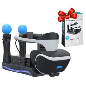 플레이스테이션 VR 헤드셋 및 무브 컨트롤러 u2013 충전 디스플레이 스테이션용 스카이윈 PSVR 스탠드, 크리스마스 선물, 생일 부활절 서프라이즈, 게이머, 청소년 남성을 위한 홀리데이 선물 아이디어