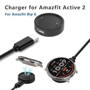 Amazfit Bip 6용 USB 시계 충전 코드 Active 2용 자기 원형 무선 도크 크래들 액세서리