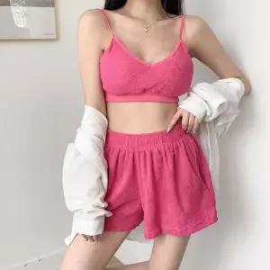 [옷자락]여자 비치웨어 테리 소재 브라탑 밴딩 팬츠 여름 휴가 수영복 세...