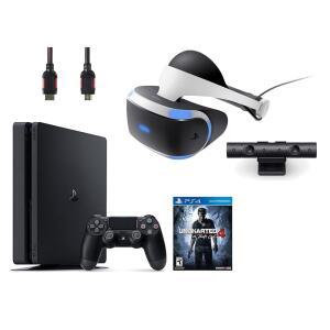 PlayStation VR 번들 4 아이템: 헤드셋, 카메라, 슬림 500GB 콘솔 - 언차티드 4(버전 미국, 임포트토)