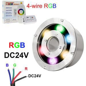 4선 외부 제어 RGB Led 분수 빛 9W 18W 풀 DC12V 방수 Ip68 수중 조명