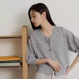 빈폴 레이디스 리넨 솔리드 7부 카디건 그레이 BF645AC073