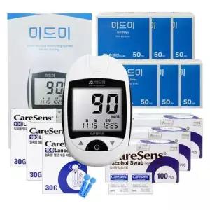 미드미 혈당계 + 시험지300매 + 채혈침300개 + 알콜솜300매