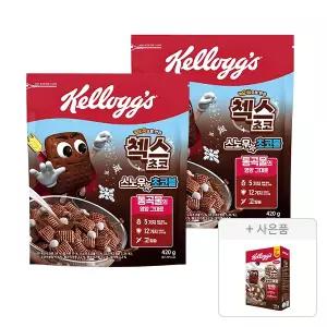 켈로그 오곡 첵스초코 스노우초코볼, 420g, 2개 + 증정(쿠키앤크림 120g, 1개)