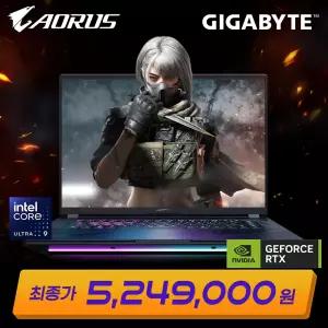 특가 524만 기가바이트 어로스 마스터 16 BZH 인텔 울트라9 RTX5090 OLED DCI-P3 100% 240Hz 게이밍노트북