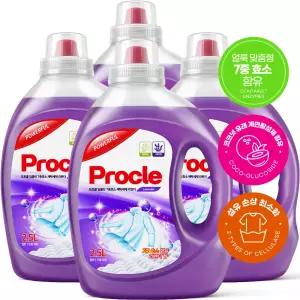 [하나 더] 프로클 딥클린 7중 효소 액체 세탁세제 2.5L 4개 대용량 일반 드럼 세탁기 고농축 실내건조