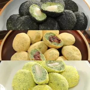고수록 찹쌀떡세트B 콩고물 2봉 + 검정깨 2봉 + 생모시 2봉)