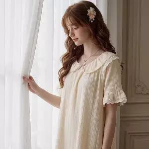[여성]미로레이스 원피스 잠옷