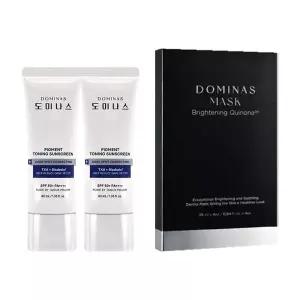 [도미나스] 기미케어 톤업 트라넥삼산 선크림 40ml 2개+마스크팩 4매
