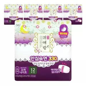 메온셀 쏘피 바디피트 귀애랑 안심숙면 330 오버나이트 소피 생리대 33cm SOFY 60개입