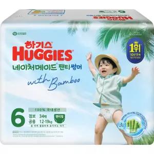 하기스 네이처썸머팬티 6공용 점보 34매