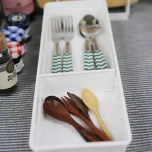 젓가락수납통 서랍 숟가락 칸막이조절 사무실책상 수저통 간결한 모던주방용품 회전식