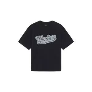 [MLB키즈]MLB 키즈 스트릿 모노그램 데님 컬시브 티셔츠 뉴욕양키스 BLACK 7ATSM1963 50BKS