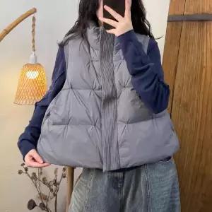 블랙팬서 여친 빈티지 캐주얼 패딩 조끼 하이넥 올오버 OPH1