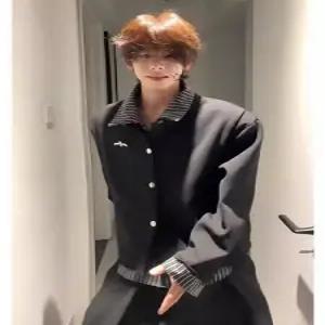 슬램덩크 블랙 가을 빈티지 페이크 투피스 남성용 체크 셔츠 카디건 스트라이프 자켓 HO3