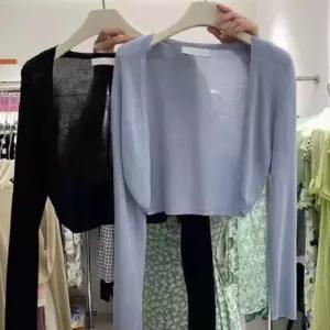 여친 니트 여름 가을 가디건 카디건 숄 아우터 나시 에어컨 블라우스 쇼트 상의 원픽2