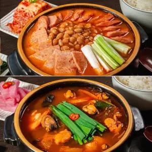 얼큰 부대찌개 3팩 + 군산식 짬뽕탕 3팩