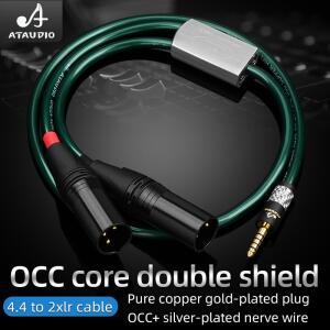 ATAudi 호환O HIFI 4.4mm 밸런스드 남성-듀얼 2xlr 3핀 XLR 남성 오디오 어댑터 케이블