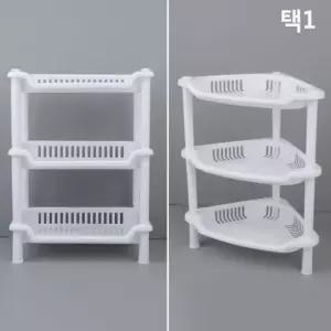 고품질 욕실 베란다 주방 조립식 삼각 사각 코너 3단 선반 삼각선반 (W860DB2)