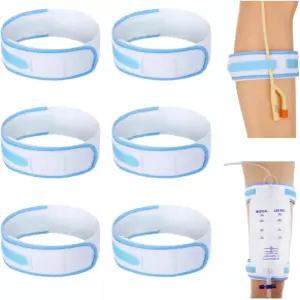 6팩 폴리 카테터 다리 스트랩 안전한 안정화 장치로 가방 낙하 방지 미끄럼 폴리에스터 요로 홀더 배액용