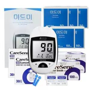 미드미 혈당계 + 시험지250매 + 채혈침200개 + 알콜솜200매