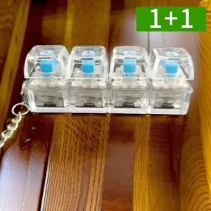 오엠티 1+1 4단 투명 LED 키보드키캡 키링 열쇠고리