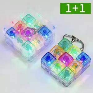 오엠티 1+1 LED 키보드키캡 투명 키링 열쇠고리 9단