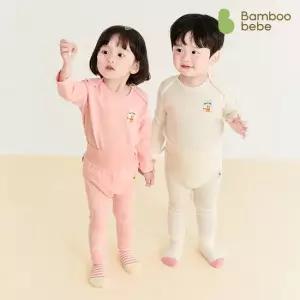 밤부베베 베이직 폭스 긴팔 상하복 배앓이방지 3개월 3세)